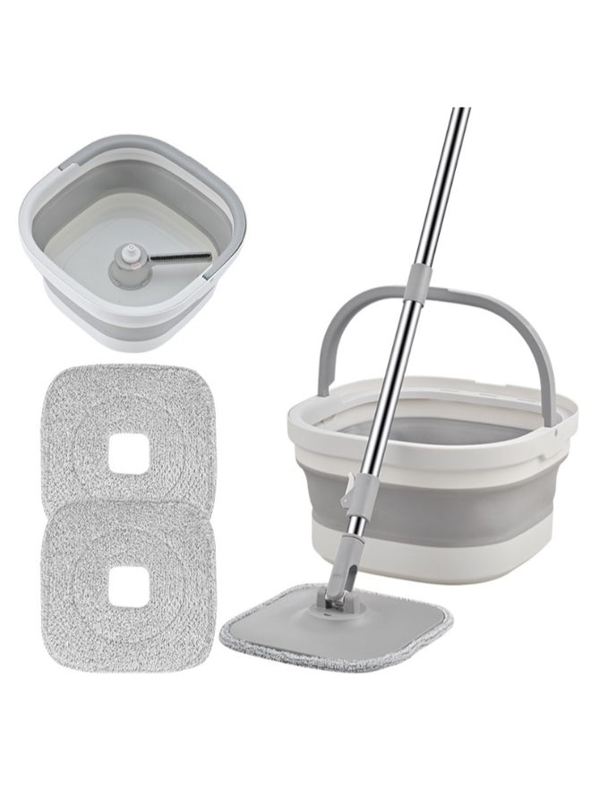 PAACHU 360° Flat Spin Mop with Bucket – Durable Design, Adjustable Handle, Microfiber Pad-6.5L - Image 1